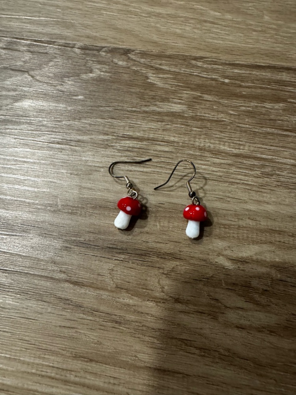 Cute Red Mushroom Dangle Earrings for Kids